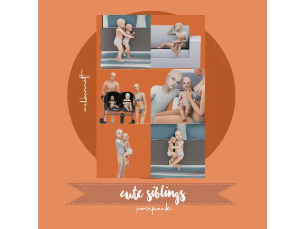 Mix Cute Siblings Posepack - The Sims 4 Custom Content