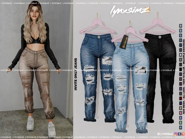 Alpha Invite Only Jeans Special Supporters Early Access by LYNXSIMZ - The Sims 4 Custom Content