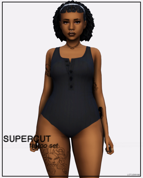 Mix supercut tattoo by lotuswhimcc - The Sims 4 Custom Content