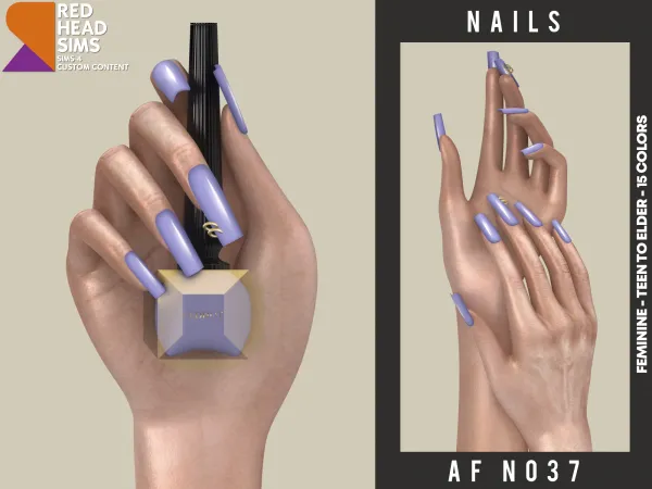 Alpha AF NAILS N037 - The Sims 4 Custom Content
