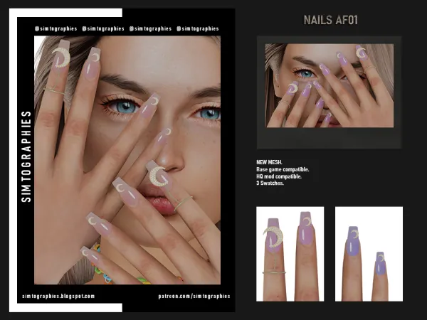 Alpha Nails AF01 - The Sims 4 Custom Content