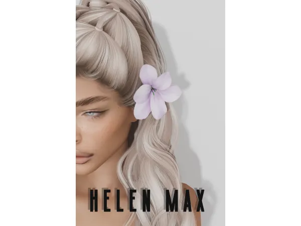 Alpha Flower in the hair by Helen Max - The Sims 4 Custom Content