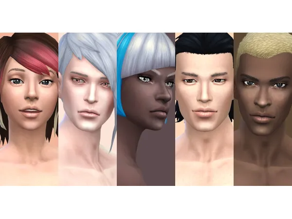 Maxis Match Skin Tones Glow Edition and Skin Texture Overhaul sims by kijiko - The Sims 4 Custom Content