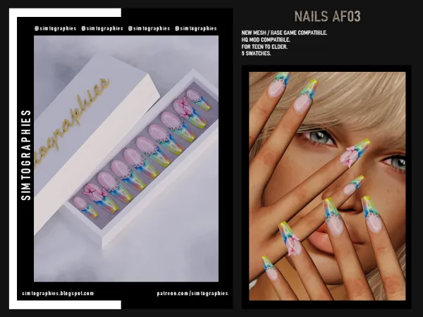 Alpha Nails AF03 - The Sims 4 Custom Content