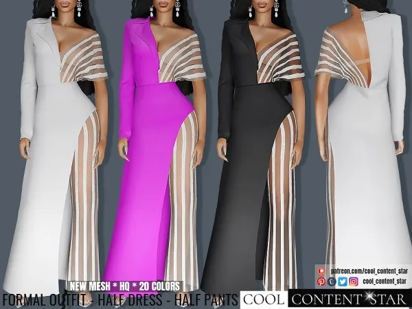 Alpha Suit Dress Hybrid Half Dress Half Pants cool_content_star by cool_content_star - The Sims 4 Custom Content