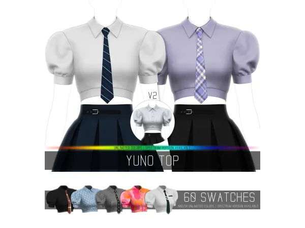 Alpha YUNO TOP by Simpliciaty - The Sims 4 Custom Content