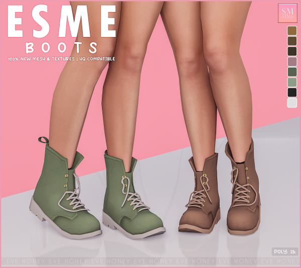 Alpha HONEY Esme Boots by simsfinds - The Sims 4 Custom Content