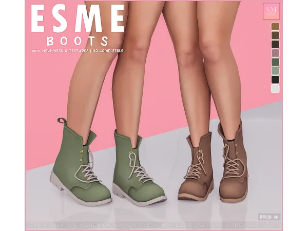 Alpha HONEY Esme Boots by SM Sims - The Sims 4 Custom Content
