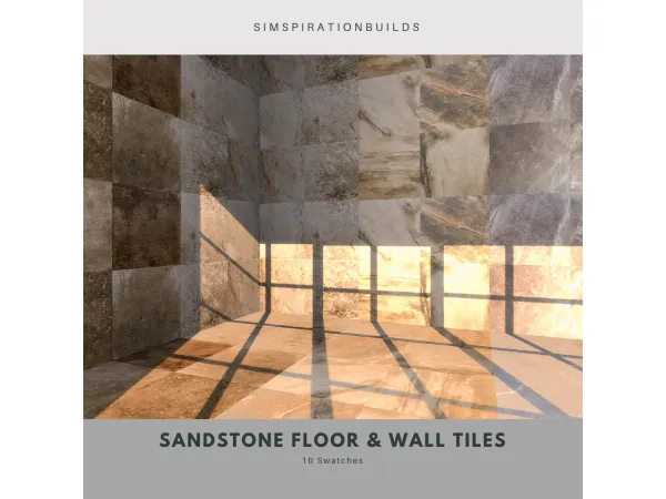 Alpha Sandstone Floor Wall Tiles by SimspirationBuilds - The Sims 4 Custom Content