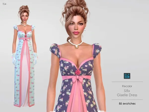 Maxis Match Sifix Giselle Dress RC - The Sims 4 Custom Content