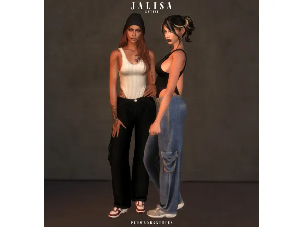 Alpha plumbobsnfries JALISA outfit by plumbobsnfries - The Sims 4 Custom Content