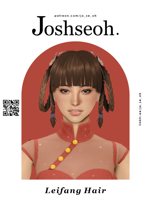 Maxis Match Leifang Hair (jo_se_oh joshseoh) by simsfinds - The Sims 4 Custom Content