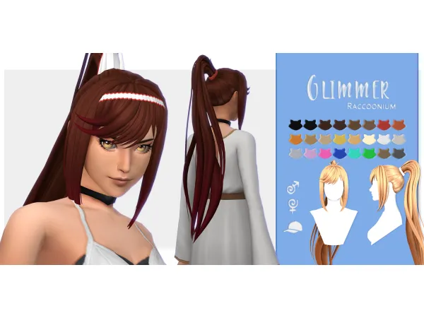 Maxis Match Glimmer hair by Raccoonium - The Sims 4 Custom Content
