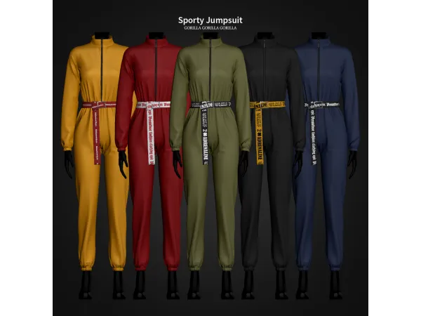 Alpha Sporty Jumpsuit by Gorilla Gorilla Gorilla - The Sims 4 Custom Content
