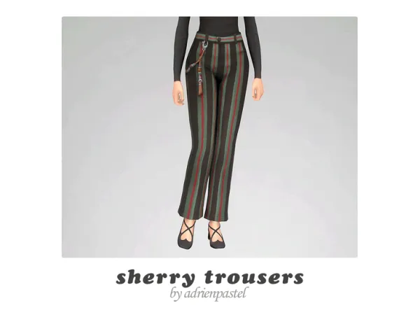 Maxis Match Sherry Deborah Trousers by AdrienPastel - The Sims 4 Custom Content