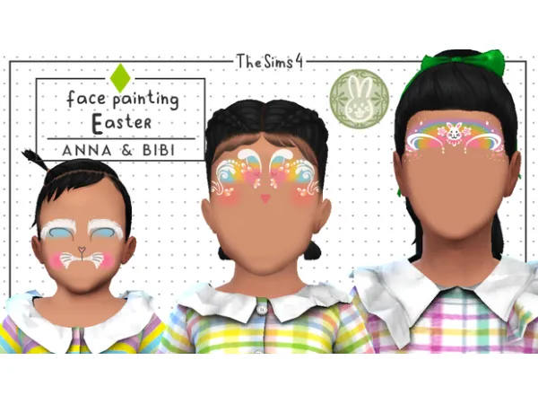 Alpha Face Painting Easter 2023 [AnnaBibi] - The Sims 4 Custom Content