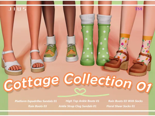 Mix Download Cottage Collection 01 sims by Jius - The Sims 4 Custom Content