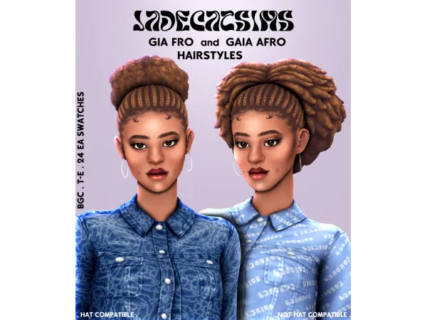 Maxis Match GIA FRO and GAIA AFRO Hairstyles - The Sims 4 Custom Content