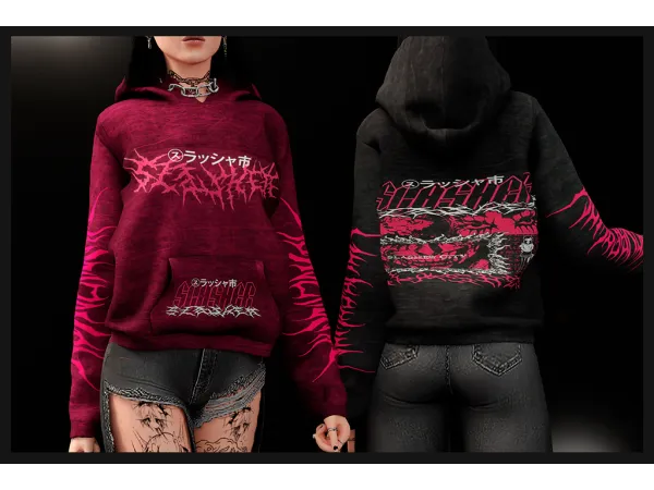 Alpha Slayer Hoodie - The Sims 4 Custom Content
