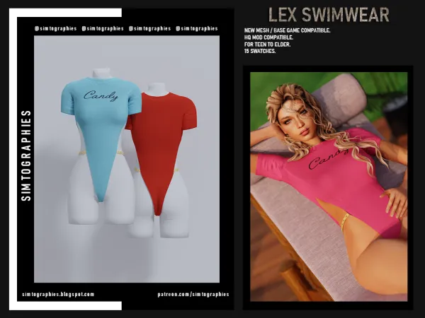 Alpha Lex Swimwear - The Sims 4 Custom Content