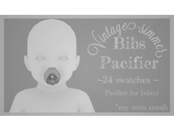 Alpha Bibs Pacifier - The Sims 4 Custom Content