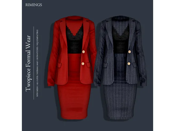 Alpha [RIMINGS] Twopiece Formal Wear by RIMINGS - The Sims 4 Custom Content