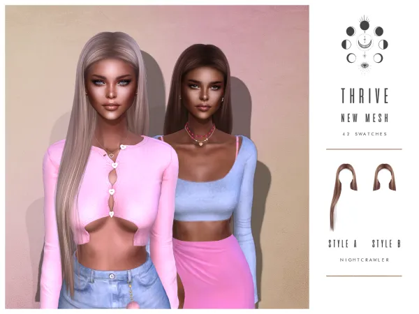 Alpha nightcrawler thrive hair - The Sims 4 Custom Content