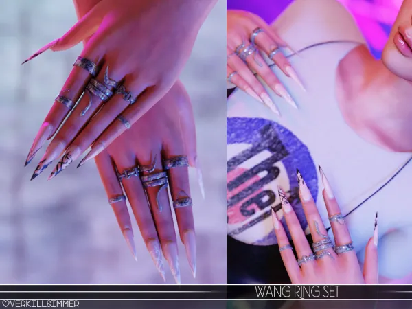 Alpha Wang ring set [from the vault] - The Sims 4 Custom Content