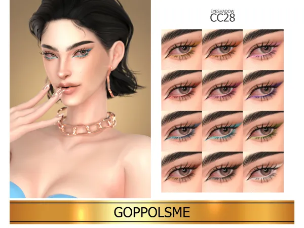 Alpha GPME GOLD Eyeshadow 28 by GoppolsMe - The Sims 4 Custom Content