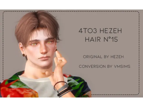 4to3 Hezeh Hair N15 by VMSims - The Sims 3 Custom Content