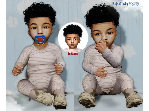 Alpha Curly High Top converted for Infants - The Sims 4 custom content