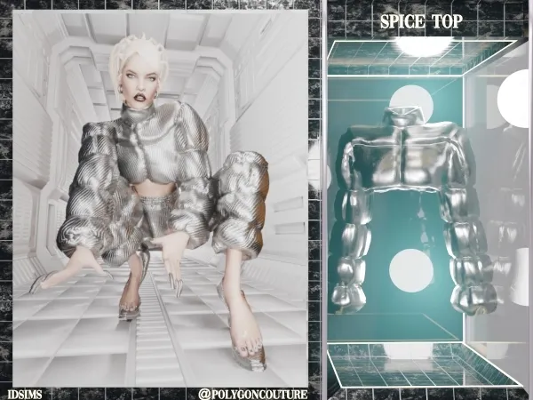 Alpha Spice top - The Sims 4 Custom Content