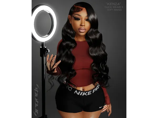 Alpha KENZA Quick Weave X Soft Waves - The Sims 4 Custom Content