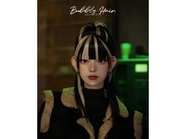 Alpha Bubbly Hair - The Sims 4 Custom Content