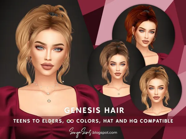 Alpha Genesis Hair NOW FRRE by sonyasims - The Sims 4 Custom Content