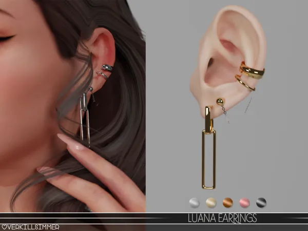 Alpha Luana earrings - The Sims 4 Custom Content