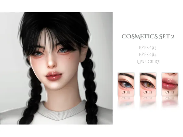 Alpha Eyes G13 Eyes G14 Lipstick R3 by Chih - The Sims 4 Custom Content
