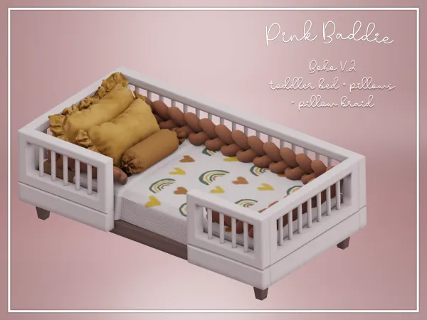 Alpha Boho v2 toddler bed - The Sims 4 Custom Content