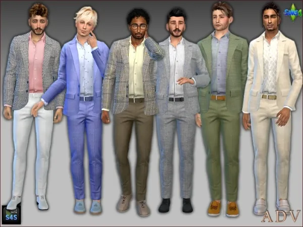Mix Suits for male adults - The Sims 4 Custom Content