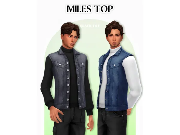 Maxis Match Miles Top by Black Lily - The Sims 4 Custom Content
