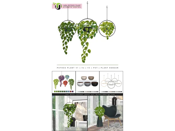 Alpha Lara Pothos Plant - The Sims 4 Custom Content