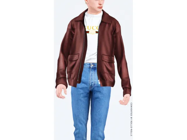 KK Oversized Leather Jacket 4t3 - The Sims 3 Custom Content