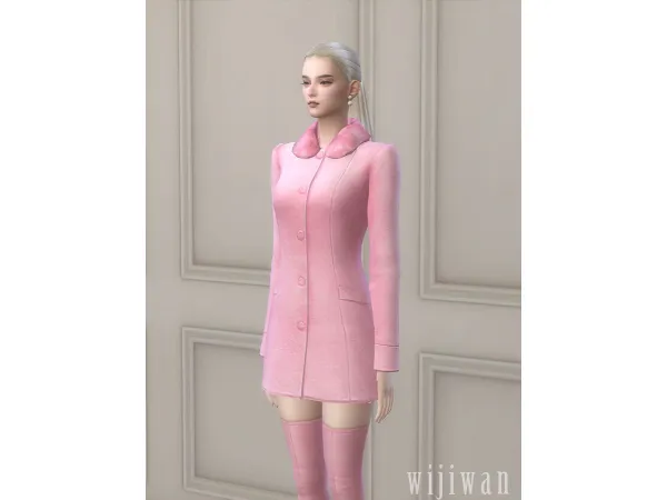 Maxis Match Fur collar coat - The Sims 4 Custom Content