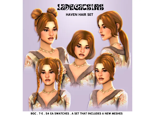 Maxis Match HAVEN HAIR SET - The Sims 4 Custom Content