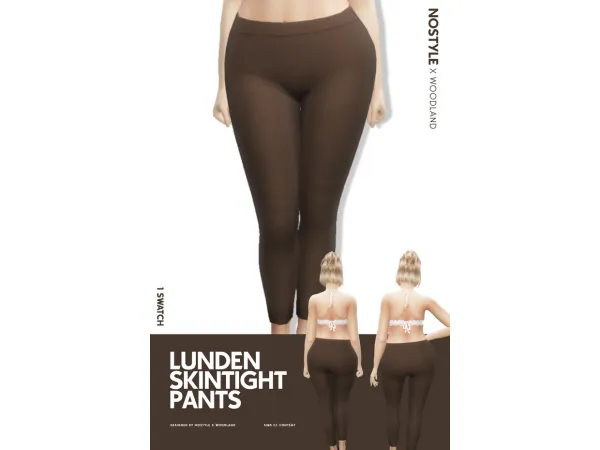 Maxis Match LUNDEN SKINTIGHT PANTS by NO STYLE X W O O D L A N D - The Sims 4 Custom Content