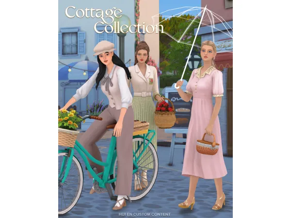 Maxis Match Cottage Collection (5 Items ) by HuiEn - The Sims 4 Custom Content