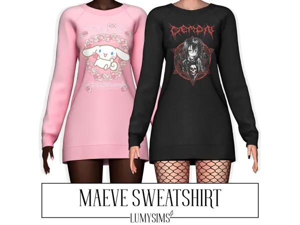 Alpha MAEVE SWEATSHIRT V1 - The Sims 4 Custom Content