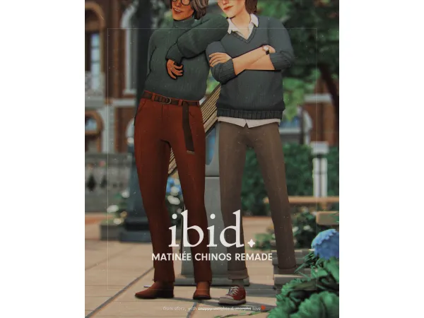 Maxis Match ibid matinée chinos remade by sforzinda - The Sims 4 Custom Content