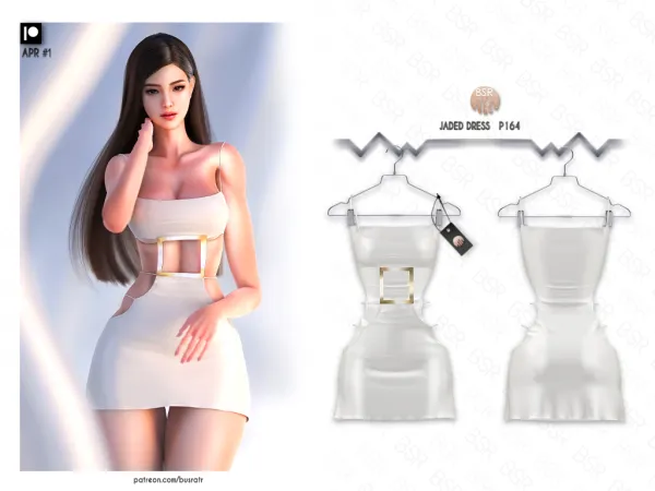 Alpha JADED DRESS P164 tr by busra - The Sims 4 Custom Content