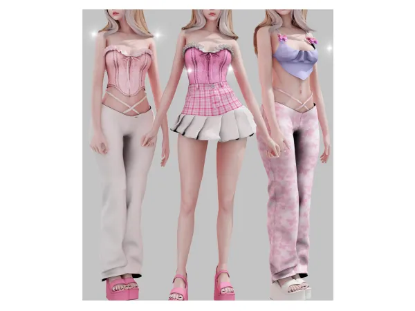 Alpha Y2k nd set by Babyetears - The Sims 4 Custom Content